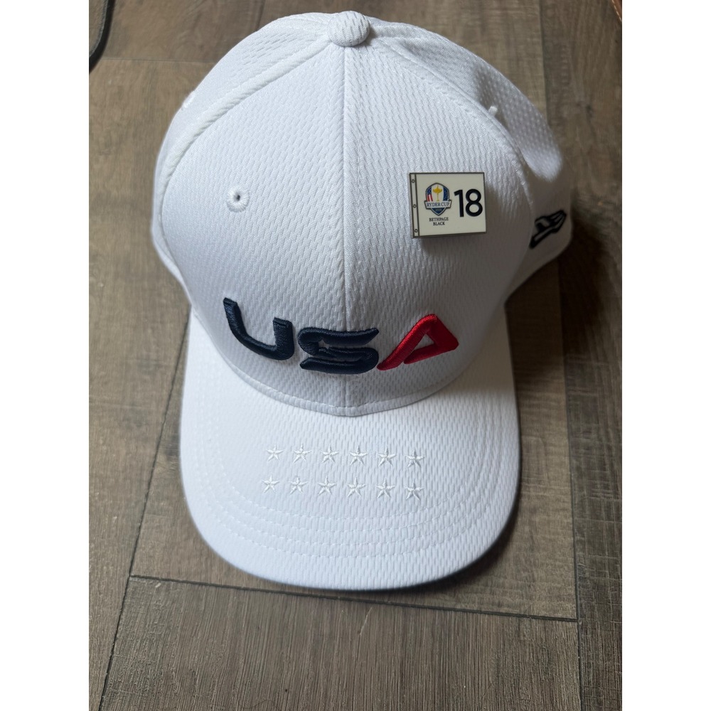 New Era 9SEVENTY Ryder Cup 2025 USA Bethpage Black White Stretch Snap Hat OSFM
